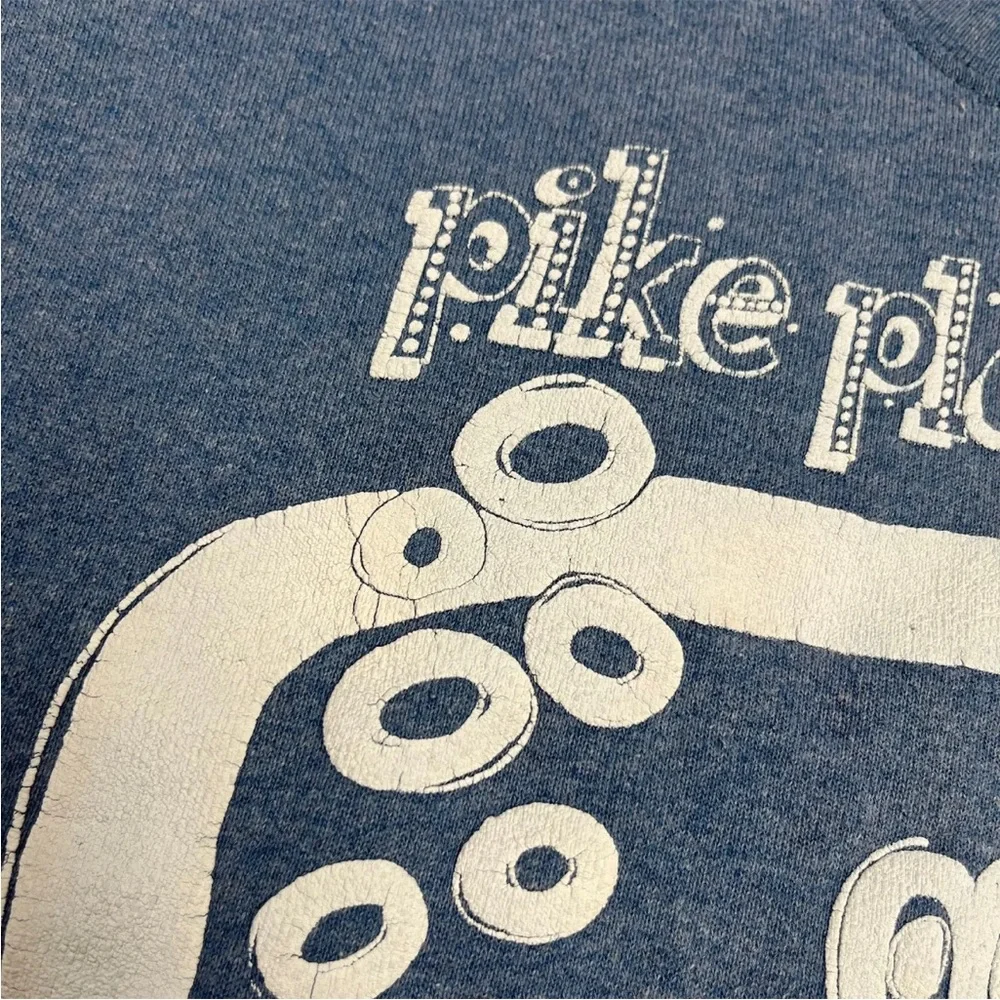 Vintage 90s Heathered Blue White Pike Place Market Sweater
